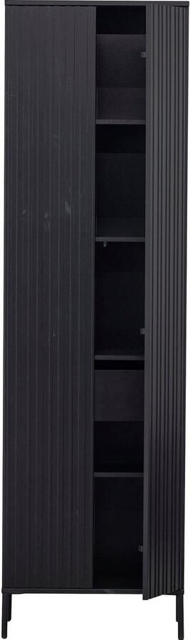 WOOOD Exclusive | Gravure New Hoge Kast + Lade Grenen Zwart | Woonkamer meubels | BergkastKastWandkast - Foto 4