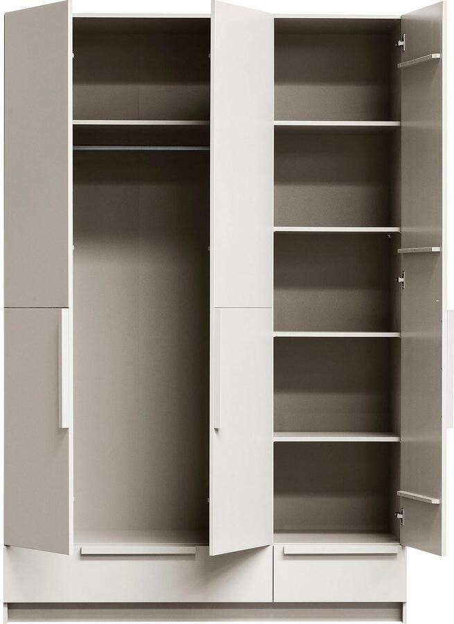WOOOD | Pure 3-deurs hang legkast splitdeur grenen dust | Slaapkamerkasten | Linnenkast