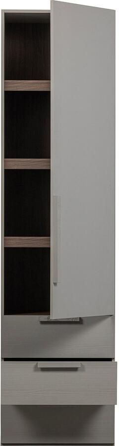 WOOOD | Rens 1 Drs Hang legkast Greep Lan Noten kiezelgrijs | Slaapkamerkasten | Linnenkast - Foto 5