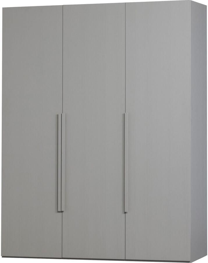 WOOOD | Rens 3 Drs Hang legkast Greep Lang Noten kiezelgrijs | Slaapkamerkasten | Linnenkast - Foto 5