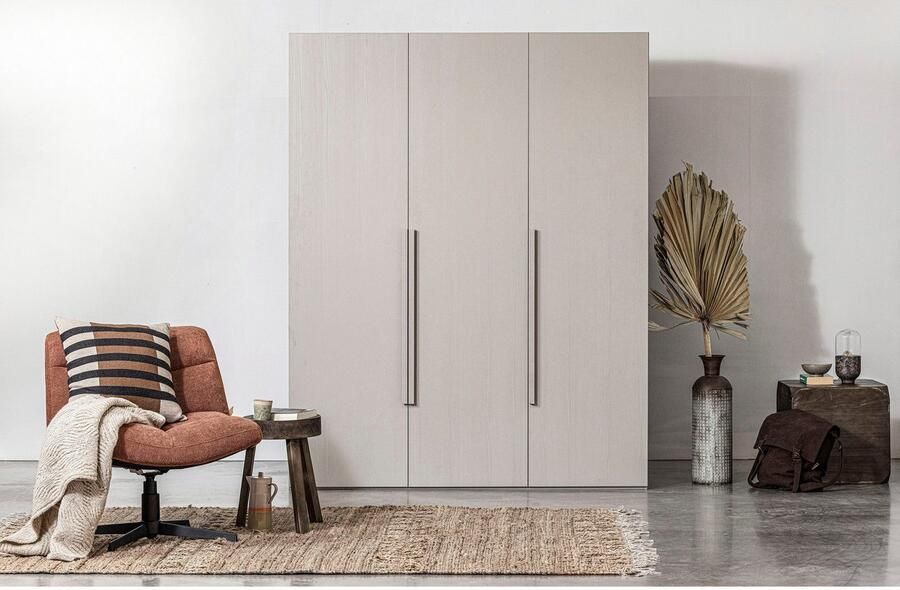 WOOOD | Rens 3 Drs Hang legkast Greep Lang Noten kiezelgrijs | Slaapkamerkasten | Linnenkast - Foto 3