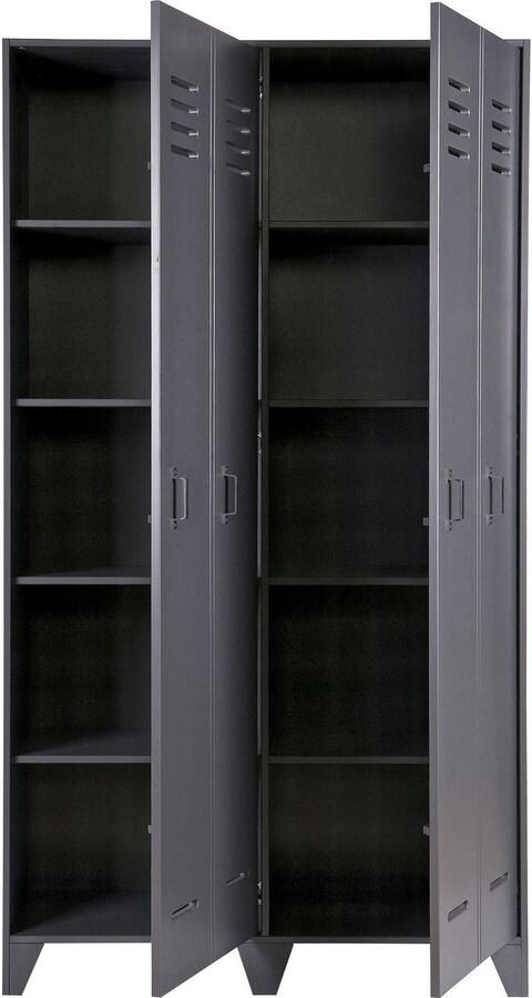 WOOOD | Stijn Hoog 2drs Lockerkast Steel Grey | Woonkamer meubels | BergkastKast - Foto 8