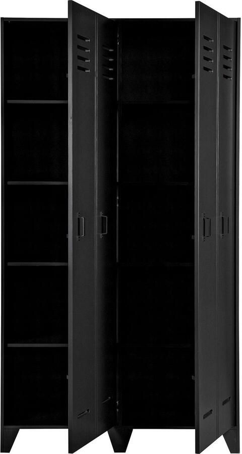 WOOOD | Stijn Hoog 2drs Lockerkast Zwart | Woonkamer meubels | BergkastKast - Foto 3