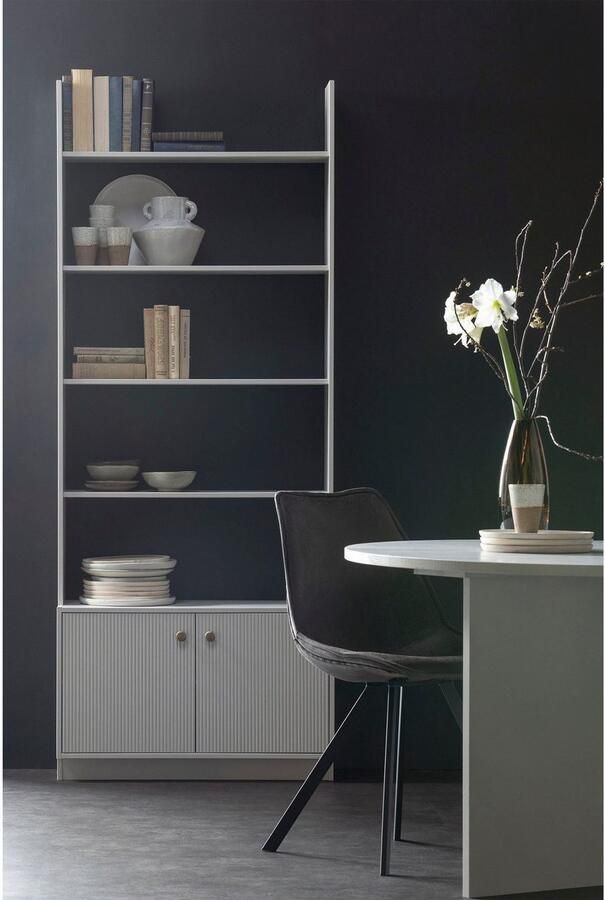 WOOOD | Madu Boekenkast Grenen Wolkengrijs | Woonkamer meubels | BoekenkastKast - Foto 2