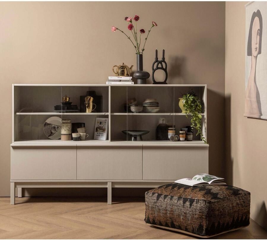 WOOOD Opzetkast Klink met doorzichtige schuifdeuren h 60 cm x b 200 cm - Foto 3