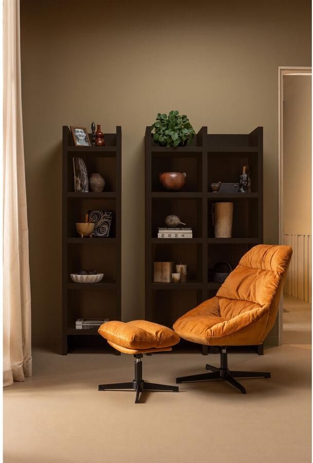 WOOOD | Timo open kast mdf donkerbruin 195x50x40cm | Woonkamer meubels | Kast - Foto 5