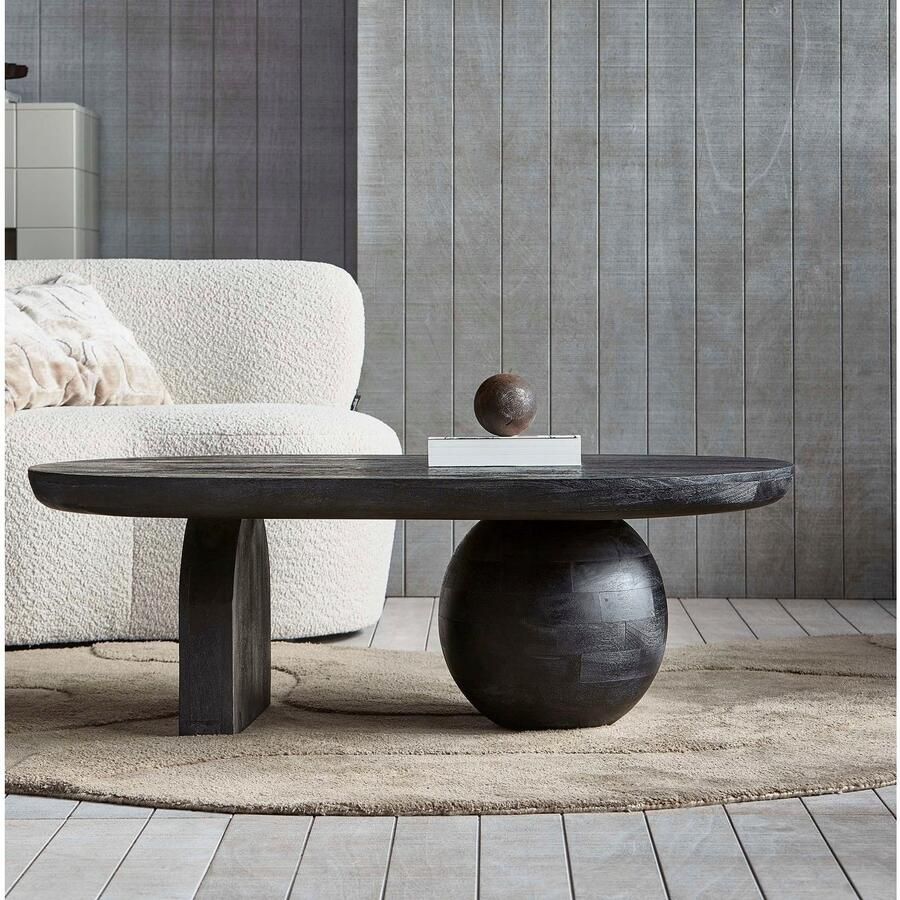 WOOOD Exclusive | Steppe Salontafel Mango Hout Zwart | Woonkamertafels | Salontafel