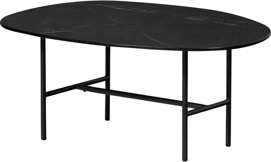 WOOOD | Vajen salontafel met zwart marmeren look blad 80x60cm | Woonkamertafels | Salontafel - Foto 2