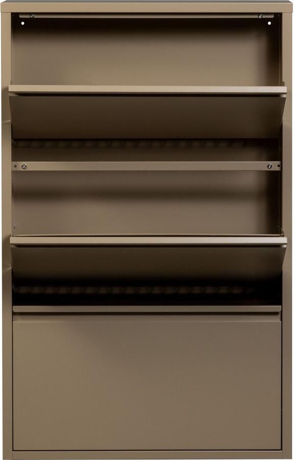 WOOOD | Sabine 3-vaks schoenenkast metaal zand | Woonkamer meubels | Schoenenkast - Foto 4