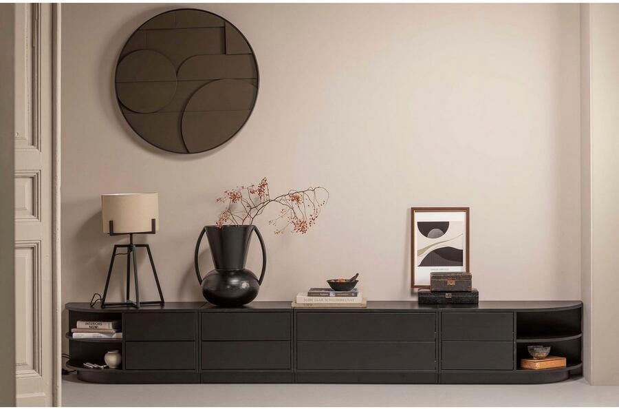 WOOOD | Finca tv meubel rond rechts 78cm grenen diepzwart | Woonkamer meubels | Tv-dressoir | Tv-meubel - Foto 7