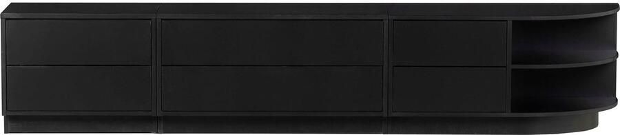 WOOOD | Finca tv meubel rond rechts 78cm grenen diepzwart | Woonkamer meubels | Tv-dressoir | Tv-meubel - Foto 10