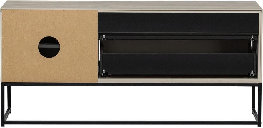 WOOOD Tv-meubel Silas TV-board Commode 2 lades en 1 deur veel opbergruimte breedte 120 of 180 cm