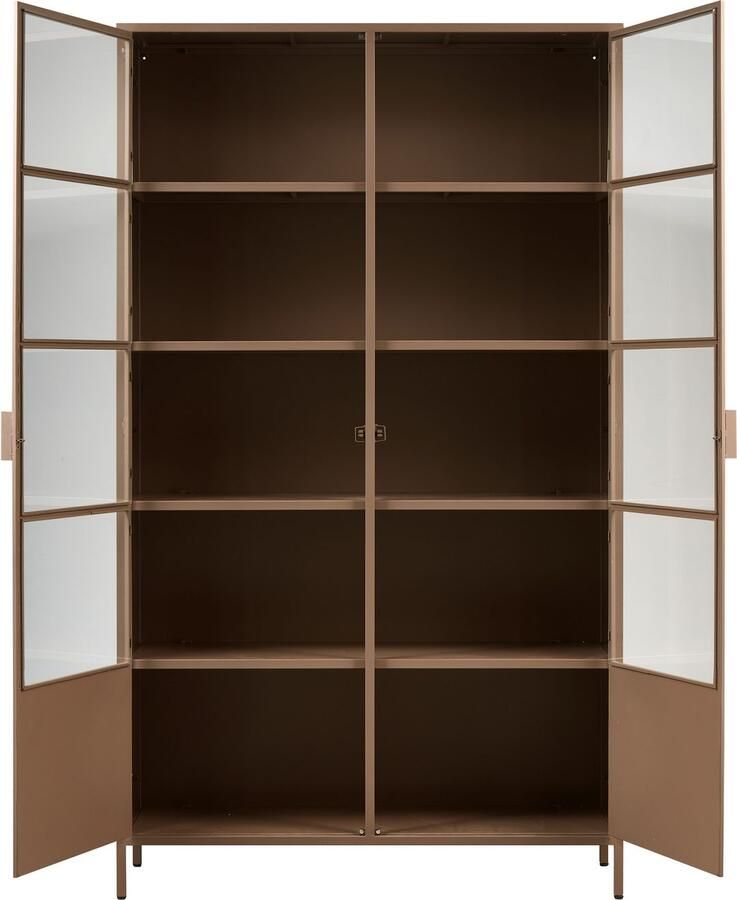 WOOOD | Ronja vitrinekast xl metaal military brown | Woonkamer meubels | KastVitrinekast