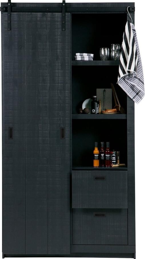 WOOOD Vitrinekast Slide met schuifdeur met 4 lades h 230 cm x b 120 cm - Foto 5