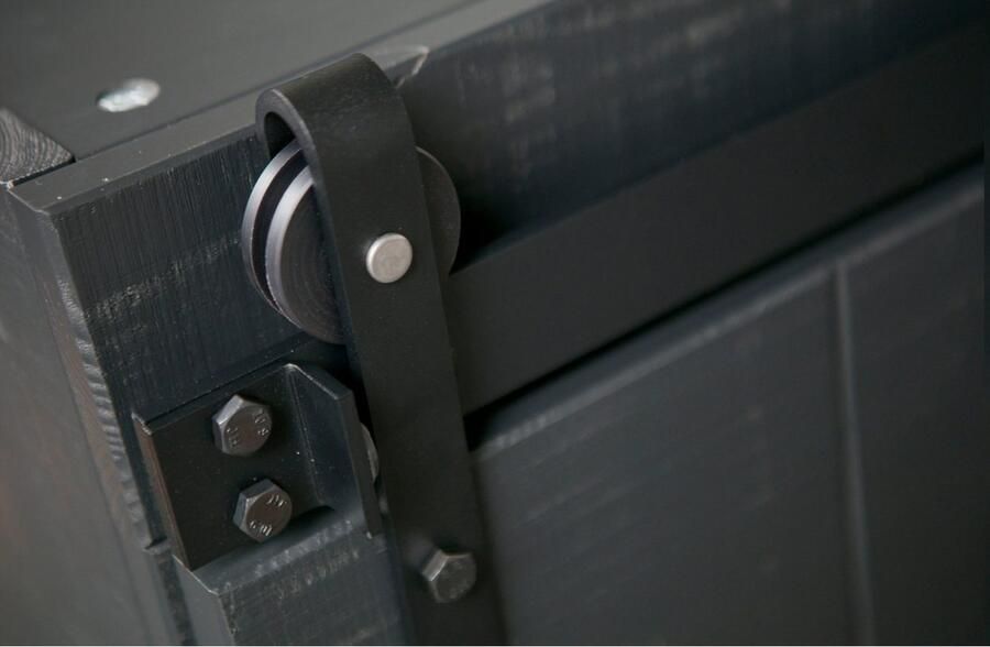 Vtwonen Wandkast Schuifdeurkast Barn Hout Zwart 122 x 230 x 37 cm (BxHxD) - Foto 4