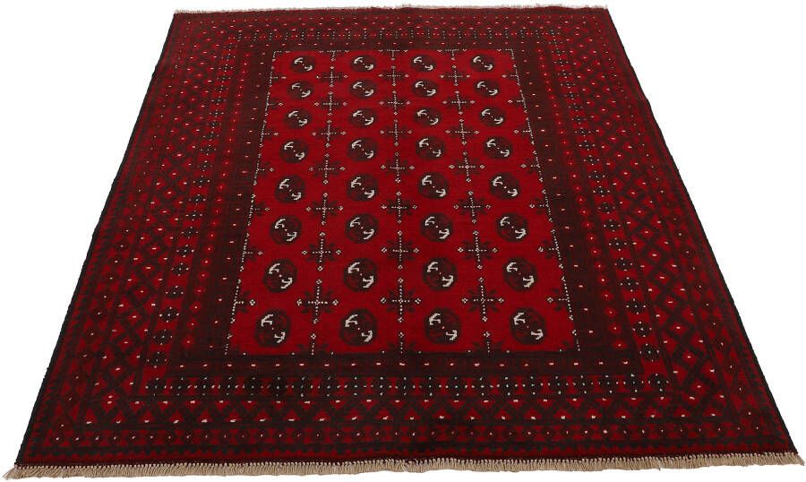 Woven Arts Oosters tapijt Afghan Akhche Bokhara zuiver scheerwol voor een warm omgevingsklimaat met de hand gemaakt