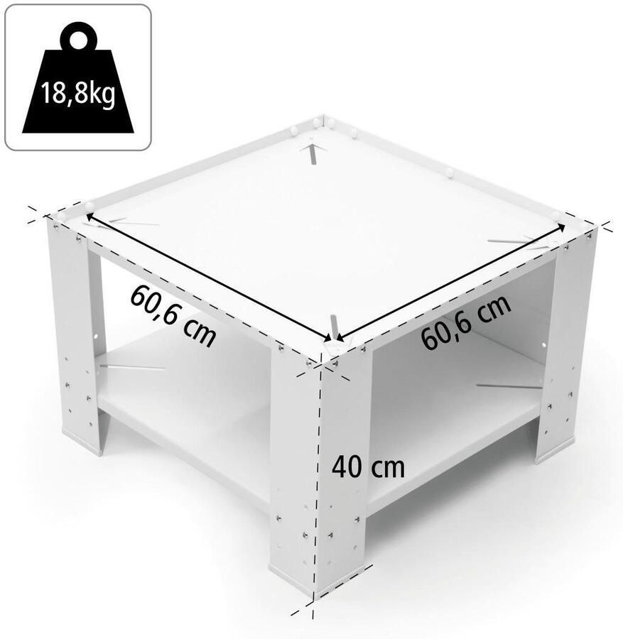 Xavax Onderbouwsokkel Sokkel 60 x 60 x 40cm Wasmachine Wasdroger Sokkel voor huishoudelijke apparaten verstelbaar - Foto 14