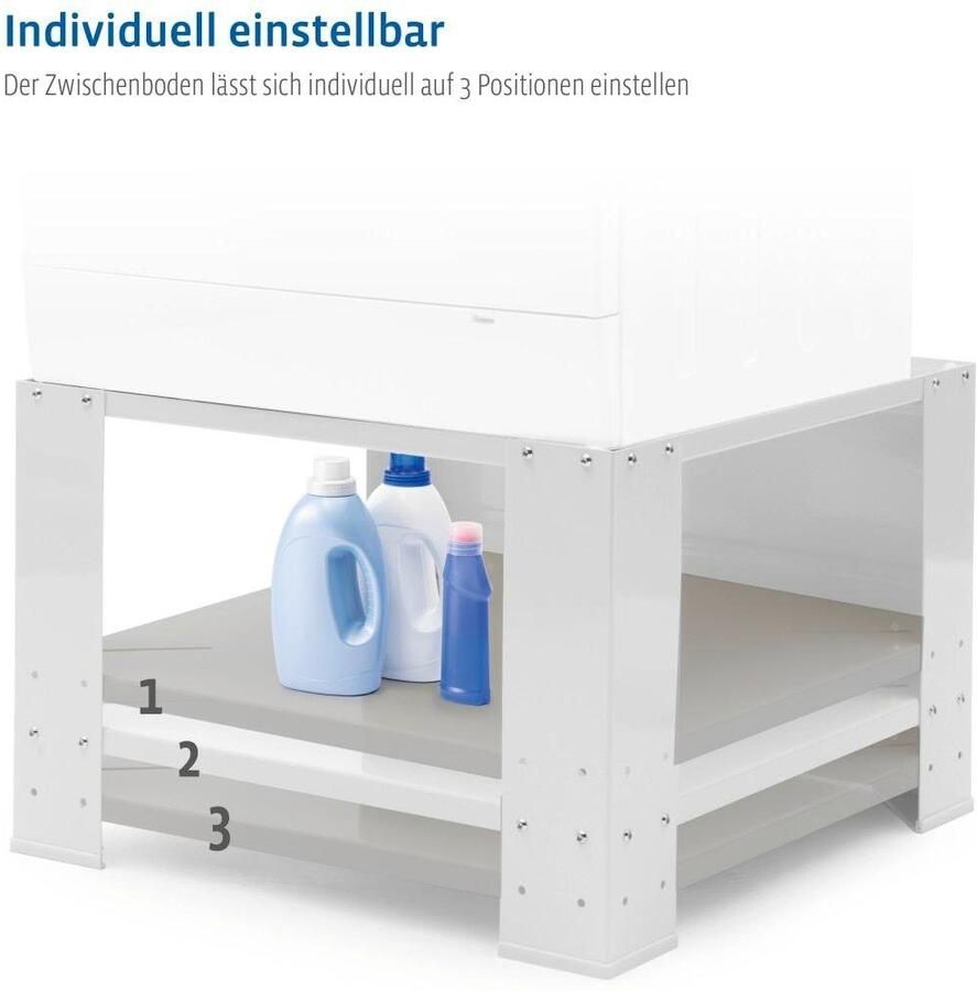 Xavax Onderbouwsokkel Sokkel 60 x 60 x 40cm Wasmachine Wasdroger Sokkel voor huishoudelijke apparaten verstelbaar - Foto 11