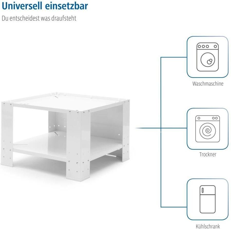 Xavax Onderbouwsokkel Sokkel 60 x 60 x 40cm Wasmachine Wasdroger Sokkel voor huishoudelijke apparaten verstelbaar - Foto 8