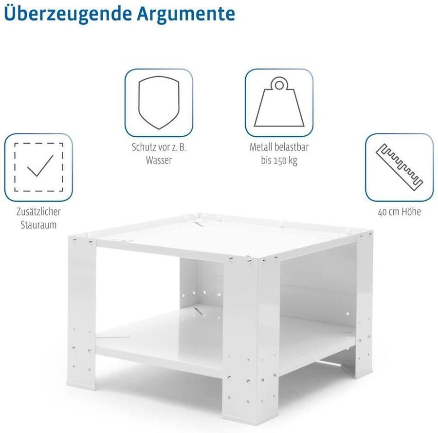 Xavax Onderbouwsokkel Sokkel 60 x 60 x 40cm Wasmachine Wasdroger Sokkel voor huishoudelijke apparaten verstelbaar - Foto 10