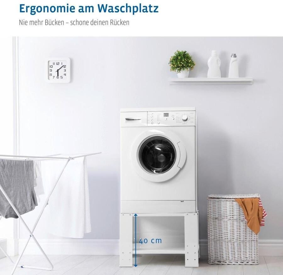 Xavax Onderbouwsokkel Sokkel 60 x 60 x 40cm Wasmachine Wasdroger Sokkel voor huishoudelijke apparaten verstelbaar - Foto 15