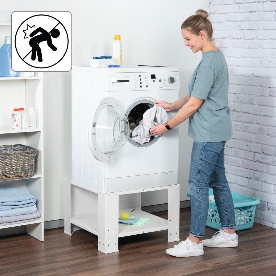 Xavax Onderbouwsokkel Sokkel 60 x 60 x 40cm Wasmachine Wasdroger Sokkel voor huishoudelijke apparaten verstelbaar - Foto 5