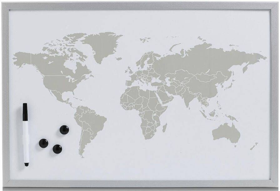 Zeller Present Magneetbord World Memobord wereldkaartmotief