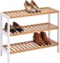 Zeller Bamboe houten schoenenrek schoenenstandaard 3-laags 70 x 26 x 54 cm Schoenen opbergen - Thumbnail 2