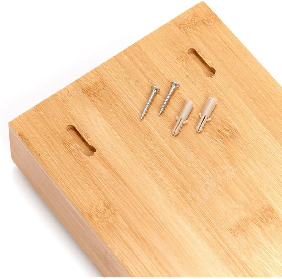 Zeller Sleutelkastje Bruin Bamboehout 8 Haakjes 19 X 27 Cm