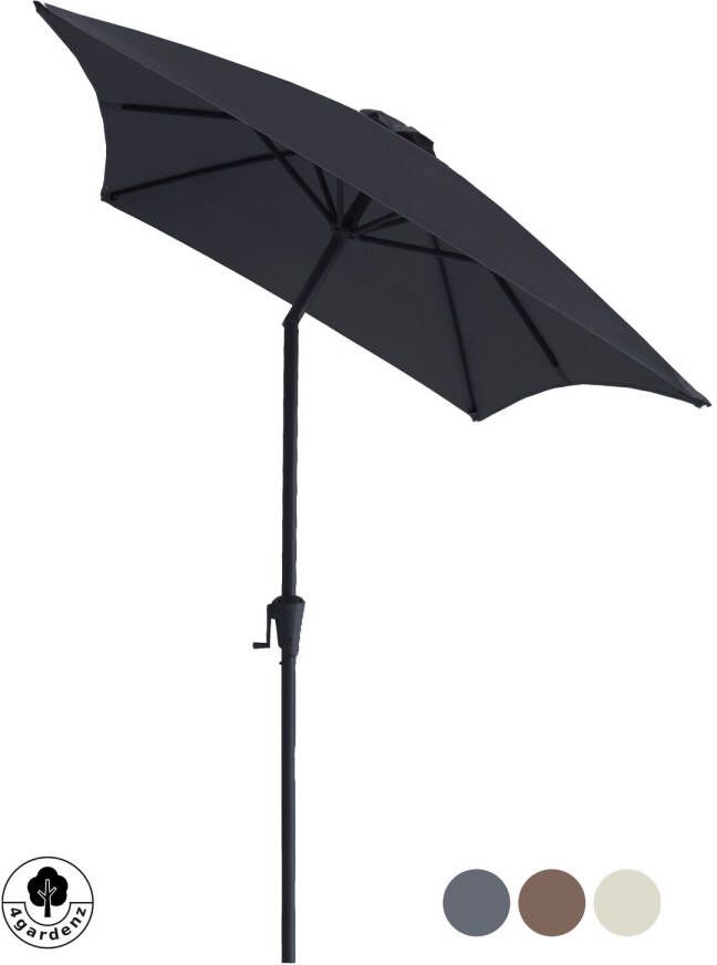 4gardenz Parasol Rechthoek 150x250cm Kantelbaar Balkonparasol Grijs