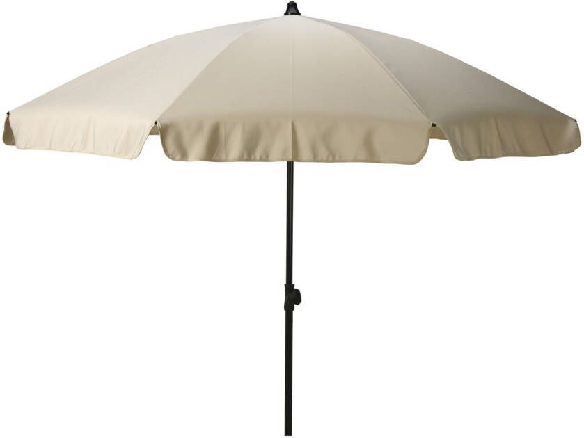 4Goodz Tuinparasol strandparasol Met Volant 200 Cm Zwarte Buis Cremekleurig