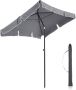 Acaza Rechthoekige Parasol voor Tuin Strand of Balkon Kantelbaar Zonnescherm Strandparasol met UPF 50+ Bescherming 200 x 125 cm met draagtas Grijs - Thumbnail 2