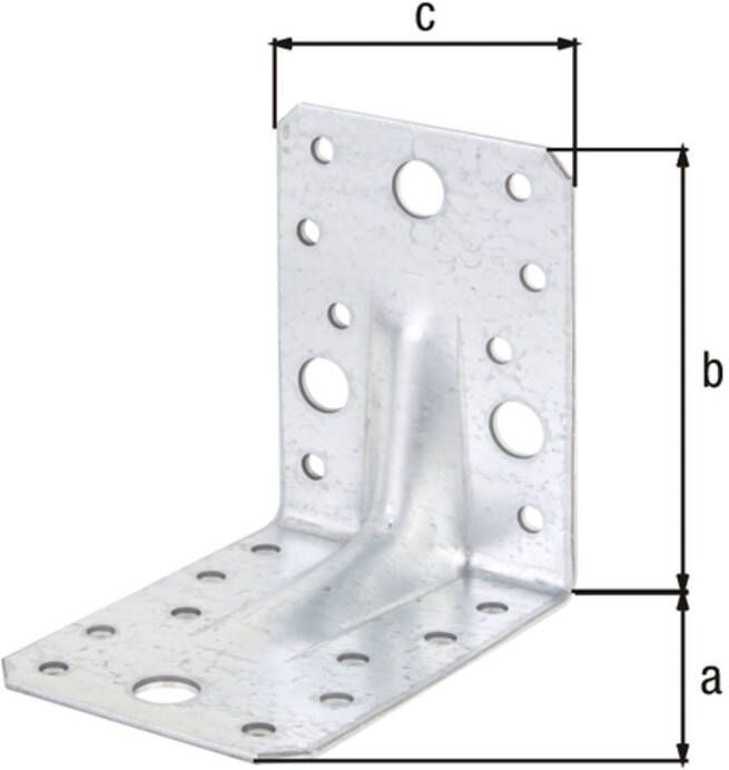 ALBERTS hoekanker extra sterk + ribverzinkt 90x90x65mm