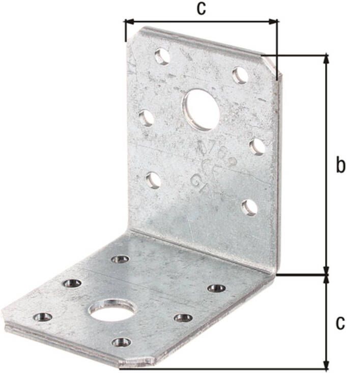 ALBERTS hoekverbinder verzinkt ruwstaal 60x60x45mm