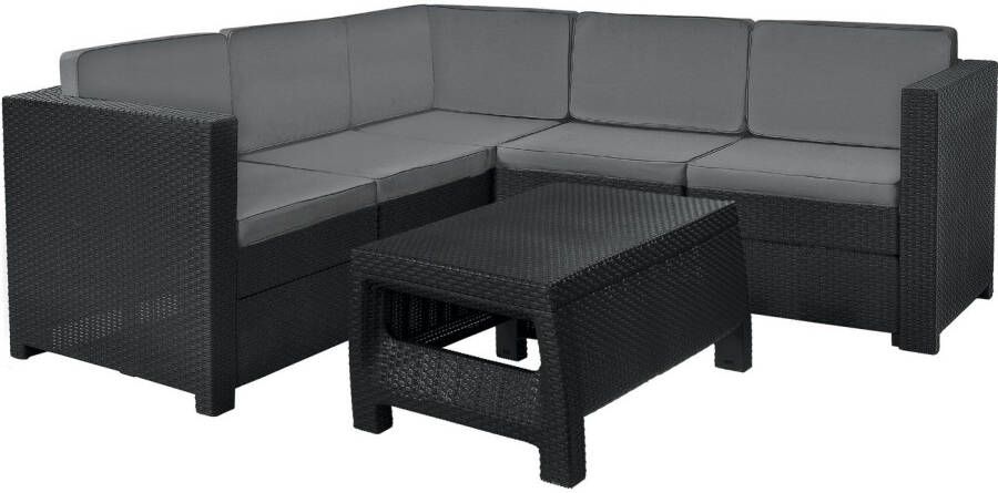 Keter Provence Loungeset 4 a 5 personen 194x194x77cm Grafiet