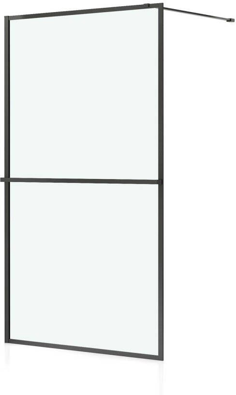 Allibert Inloopdouche Milton 100 X 200cm Zwart Profiel 8 Mm Helder Glas