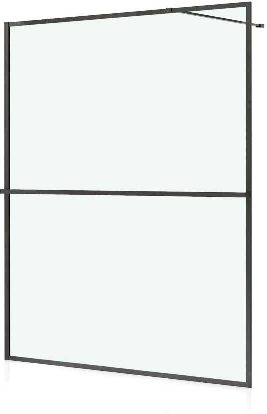 Allibert Inloopdouche Milton 140 X 200cm Zwart Profiel 8 Mm Helder Glas