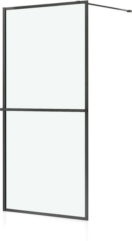 Allibert Inloopdouche Milton 80 X 200cm Zwart Profiel 8 Mm Helder Glas