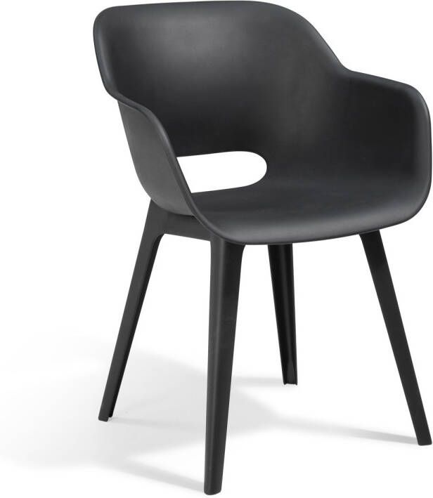 Allibert Akola Tuinstoelen 2 stuks -56 5x55x80cm Donkergrijs - Foto 3