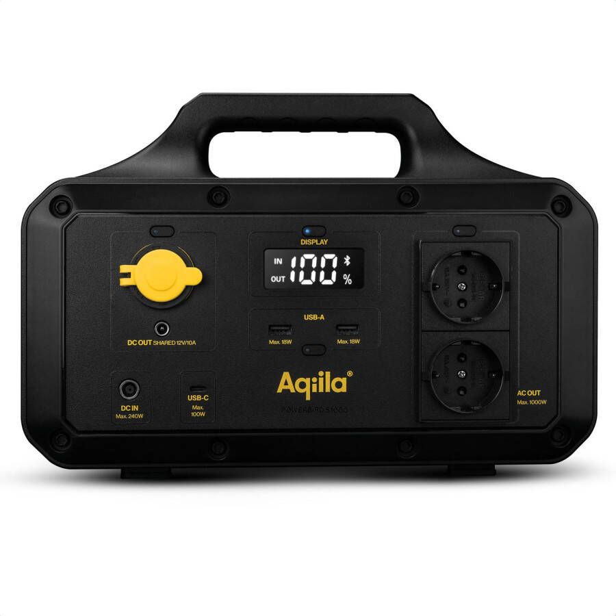 Aqiila Portable Powerstation 768Wh 1000W Extreem Lange Levensduur Draagbaar LiFePo4 Powerbank met Stopcontact Power Station Generator Powerbird S1000