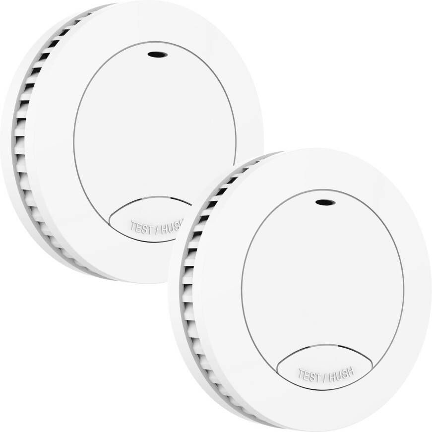 Aroha Safety Pro Mini Rookmelder 10 jaar batterij & sensor Extra dun design rookmelder Slaapkamer vriendelijke brandmelder 2 stuks