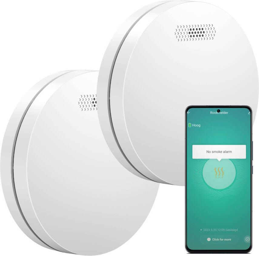 Aroha Smart Connect Rookmelder 10 jaar batterij Slimme rookmelder WiFi Smart brandmelder met app Tuya Smart & SmartLife Multipack 2 set