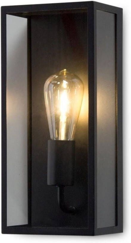 Merkloos Sans marque Rowin Buitenlamp wand h:35cm IP44 zwart+glas Klassiek Artdelight 2 jaar garantie