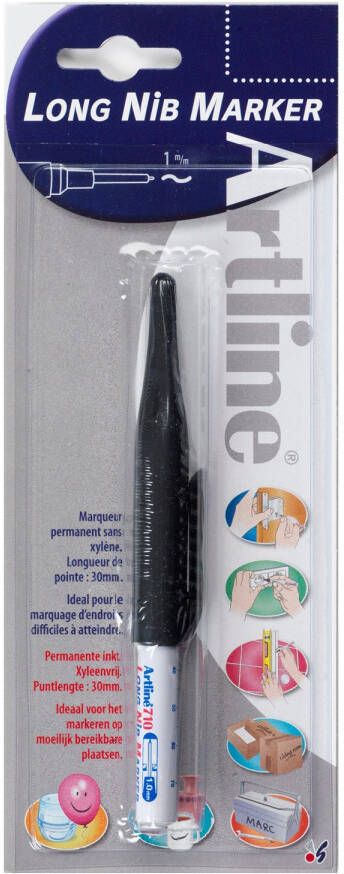 Artline Permanente Marker Long Nib Zwart 1mm