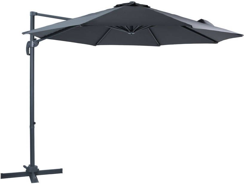 AXI Marisol Zweefparasol Ø 300cm Antraciet grijs – Gepoedercoat aluminium frame met kruisvoet – 360° Draaibaar Kantelbaar – UV werend doek