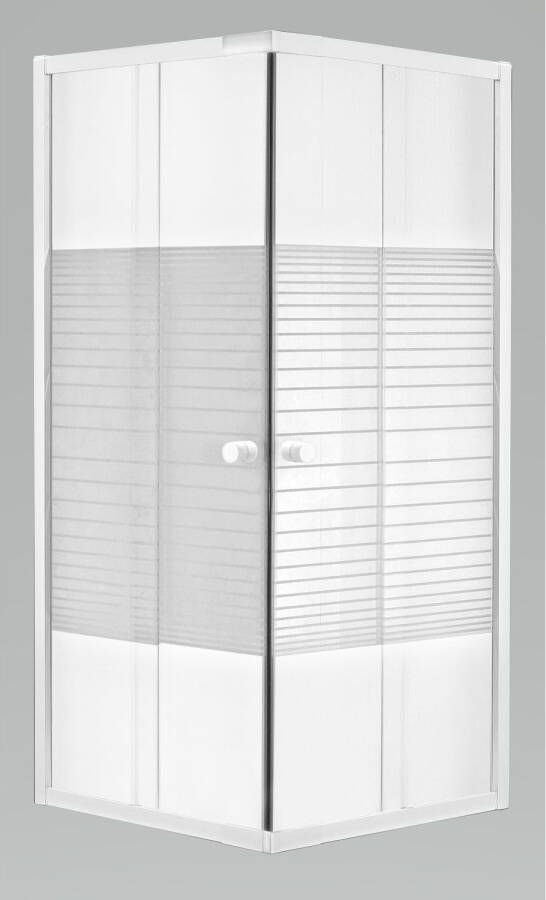 Baseline Douche Hoekinstap 77-89 X 185cm Wit Profiel 4 Mm Helder Glas