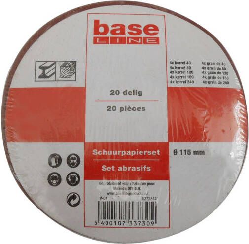 Baseline Schuurpapierpack 115mm 20stuks