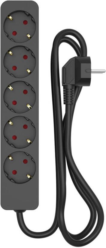 Baseline Stekkerdoos 5-voudig Zwart 1 5 Meter