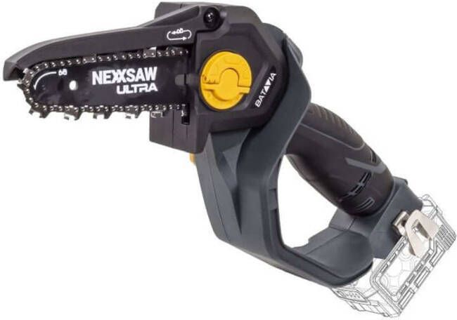 Batavia Mini Kettingzaag 7'' Nexxsaw Brushless 18V Incl. 2.0 Ah Accu 4.0 Ah Lader Met deze compacte kettingzaag zaag je snel en gemakkelijk takken en andere houtsoorten Ultra