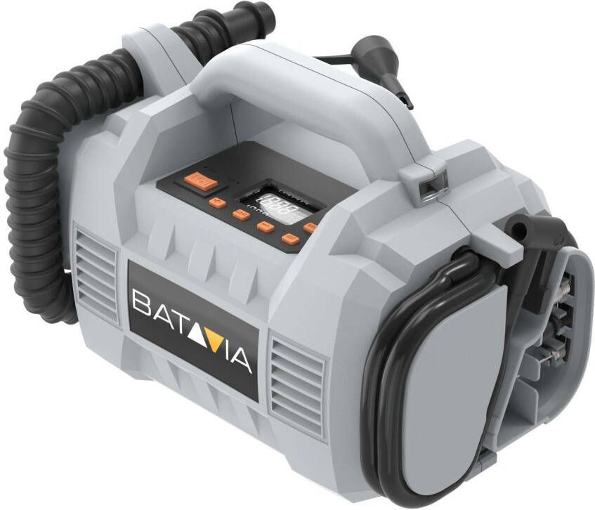 Batavia Compressor 18V Incl. 5.0 Ah Accu 2.4 Ah Oplader Geschikt voor het opblazen van opblaasbare artikelen banden sportballen luchtmatrassen zwembaden Maxxpack